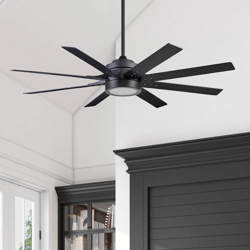 62  Honeywell Xerxes Indoor Contemporary Ceiling Fan with Remote, Matte Black