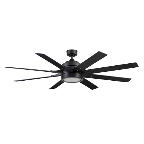 Ventilateur de plafond contemporain d'intérieur Honeywell Xerxes 62 pouces avec télécommande, noir mat