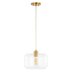 Suspension Dashurie 28 cm (11 po) de SAFAVIEH Lighting - 28 cm (11 po) L x 28 cm (11 po) P x 29 cm (11-83 po) H - Or/Transparent