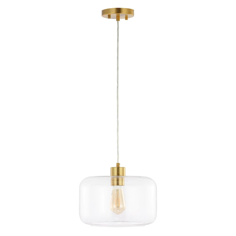 Suspension Dashurie 28 cm (11 po) de SAFAVIEH Lighting - 28 cm (11 po) L x 28 cm (11 po) P x 29 cm (11-83 po) H - Or/Transparent