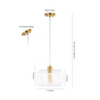 Suspension Dashurie 28 cm (11 po) de SAFAVIEH Lighting - 28 cm (11 po) L x 28 cm (11 po) P x 29 cm (11-83 po) H - Or/Transparent