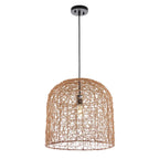 Suspension SAFAVIEH Lighting Celedonia 45,7 cm (18 po) - 45,7 cm (18 po) L x 45,7 cm (18 po) P x 50,8 à 233,8 cm (20 à 92 po) H - Naturel