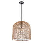 Suspension SAFAVIEH Lighting Celedonia 45,7 cm (18 po) - 45,7 cm (18 po) L x 45,7 cm (18 po) P x 50,8 à 233,8 cm (20 à 92 po) H - Naturel