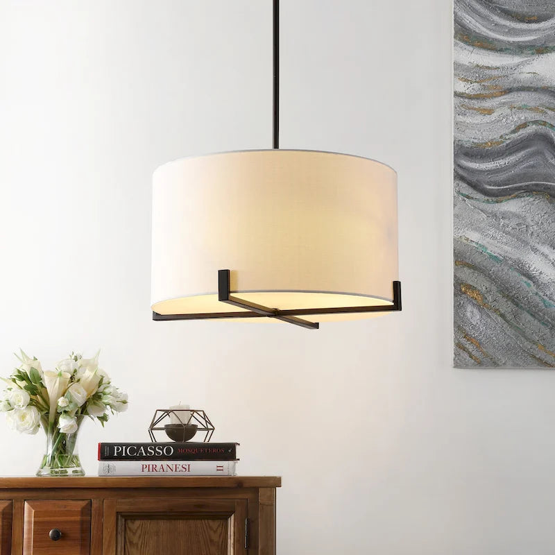 SAFAVIEH Lighting Azra Pendant - 20  x 20  x 11  - Oil Rubbed Bronze - 20Wx20Dx47H