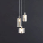Suspension Akila de SAFAVIEH Lighting - 13,8 x 13,8 x 26,5-80,5 cm - Gris/Gris clair - 14 cm (L) x 14 cm (P) x 81 cm (H)