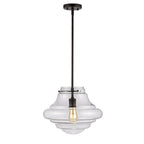 Suspension LED réglable Kyrah de SAFAVIEH Lighting, finition bronze huilé - 15 cm (L) x 15 cm (l) x 20,5-50,5 cm (H)