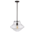 Suspension LED réglable Kyrah de SAFAVIEH Lighting, finition bronze huilé - 15 cm (L) x 15 cm (l) x 20,5-50,5 cm (H)