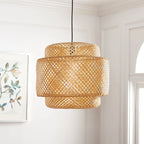 Suspension SAFAVIEH Typhanie 51 cm (20 po) - 48 cm (19 po) L x 48 cm (19 po) P x 28 cm (11 po) H - Naturel - 51 cm (20 po) L x 51 cm (20 po) P x 46 cm (18 po) H