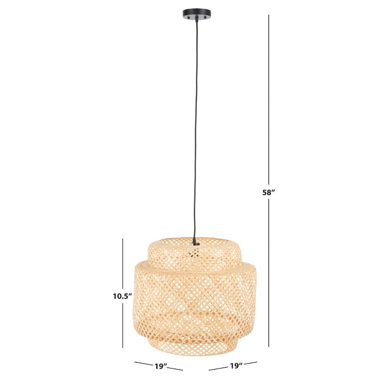 Suspension SAFAVIEH Typhanie 51 cm (20 po) - 48 cm (19 po) L x 48 cm (19 po) P x 28 cm (11 po) H - Naturel - 51 cm (20 po) L x 51 cm (20 po) P x 46 cm (18 po) H