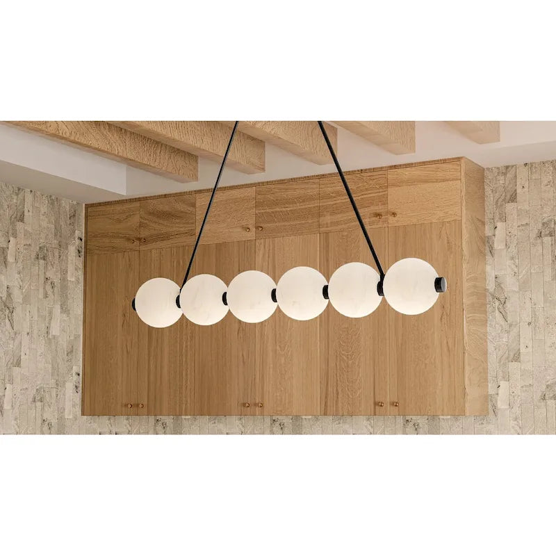 Lustre linéaire Clarendon à DEL intégrées, noir mat