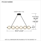 Lustre linéaire Clarendon à DEL intégrées, noir mat