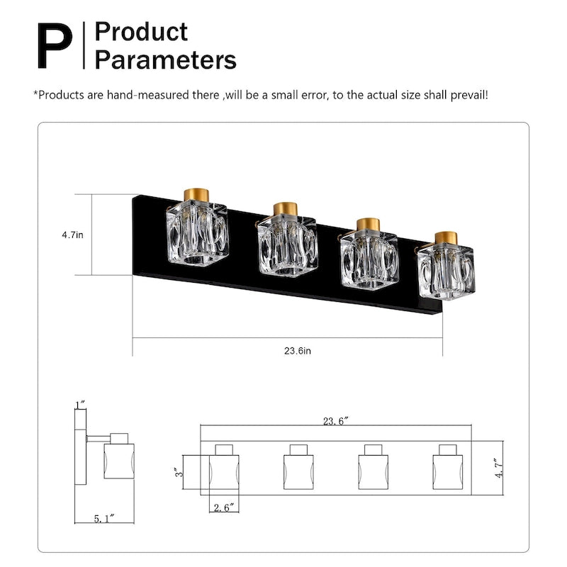 Appliques murales modernes avec abat-jour en cristal - Doré