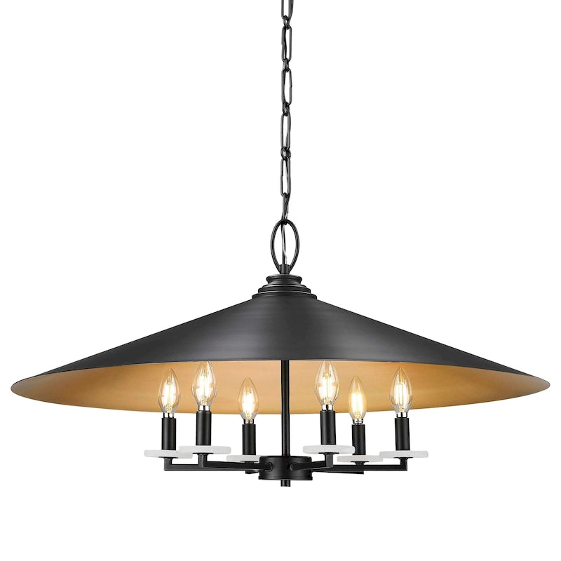 Suspension Z-Lite 1953-32 Rialto à 6 lumières, 81 cm de large