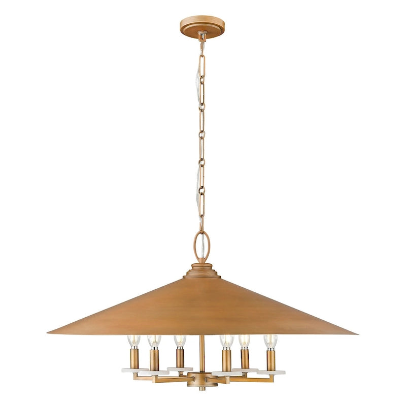Suspension Z-Lite 1953-32 Rialto à 6 lumières, 81 cm de large