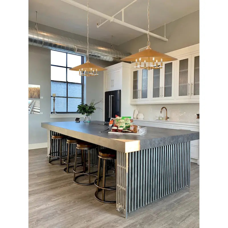 Suspension Z-Lite 1953-32 Rialto à 6 lumières, 81 cm de large