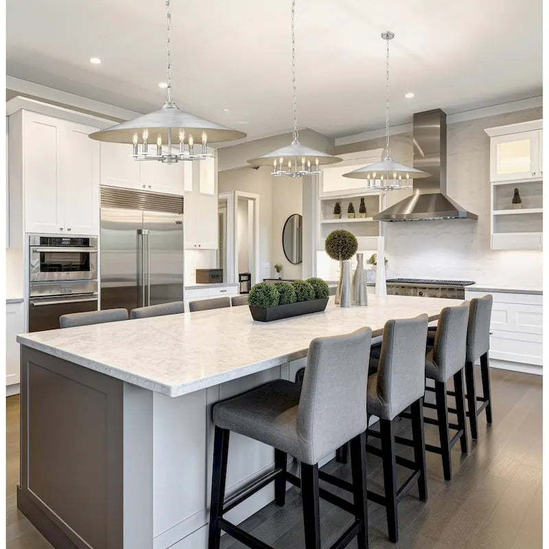 Suspension Z-Lite 1953-32 Rialto à 6 lumières, 81 cm de large