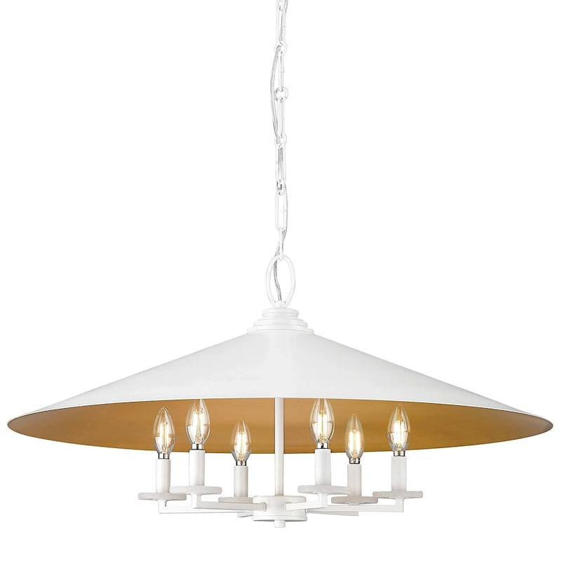 Suspension Z-Lite 1953-32 Rialto à 6 lumières, 81 cm de large