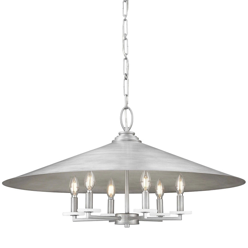 Suspension Z-Lite 1953-32 Rialto à 6 lumières, 81 cm de large