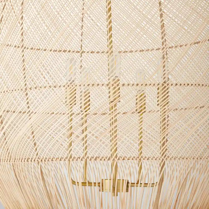 Suspension Quorum International 6901-5 en rotin, 5 lumières, 71 cm de large