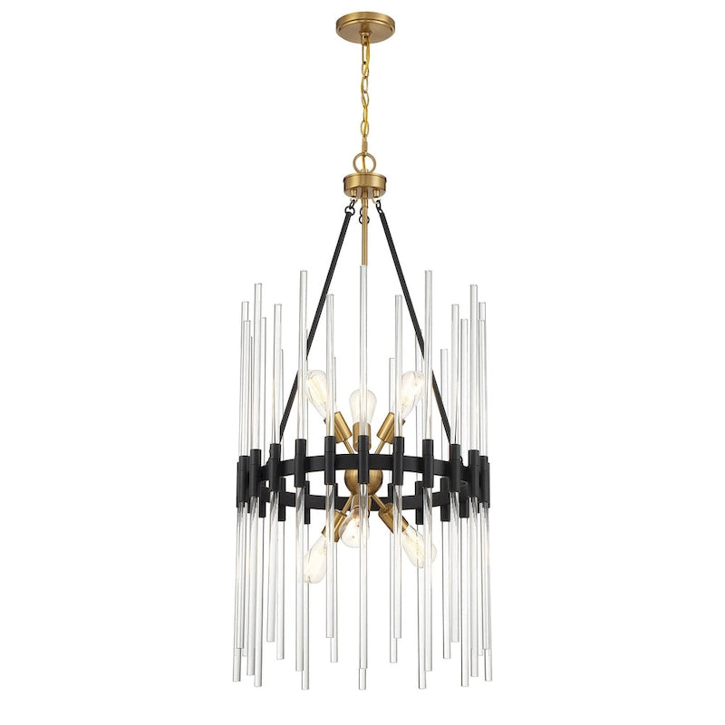 Suspension en cristal Santiago 6 lumières 20 pouces de large, Savoy House 3-1936-6