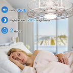 Ventilateur de plafond extérieur CurveCurio 24 avec éclairage LED étanche pour terrasse et intensité variable (3 températures de couleur), télécommande et application de contrôle