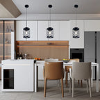 Suspension CurveCurio 7 Wave Design Noir Mat Style Industriel Moderne - Culot E26 - 7 x 7 x 14