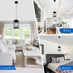 Suspension CurveCurio 7 Wave Design Noir Mat Style Industriel Moderne - Culot E26 - 7 x 7 x 14