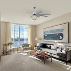 Ventilateur de plafond 65 pouces (165 cm) en cristal chromé, 8 pales, 3 lumières avec abat-jour en cristal, moteur CC silencieux avec télécommande