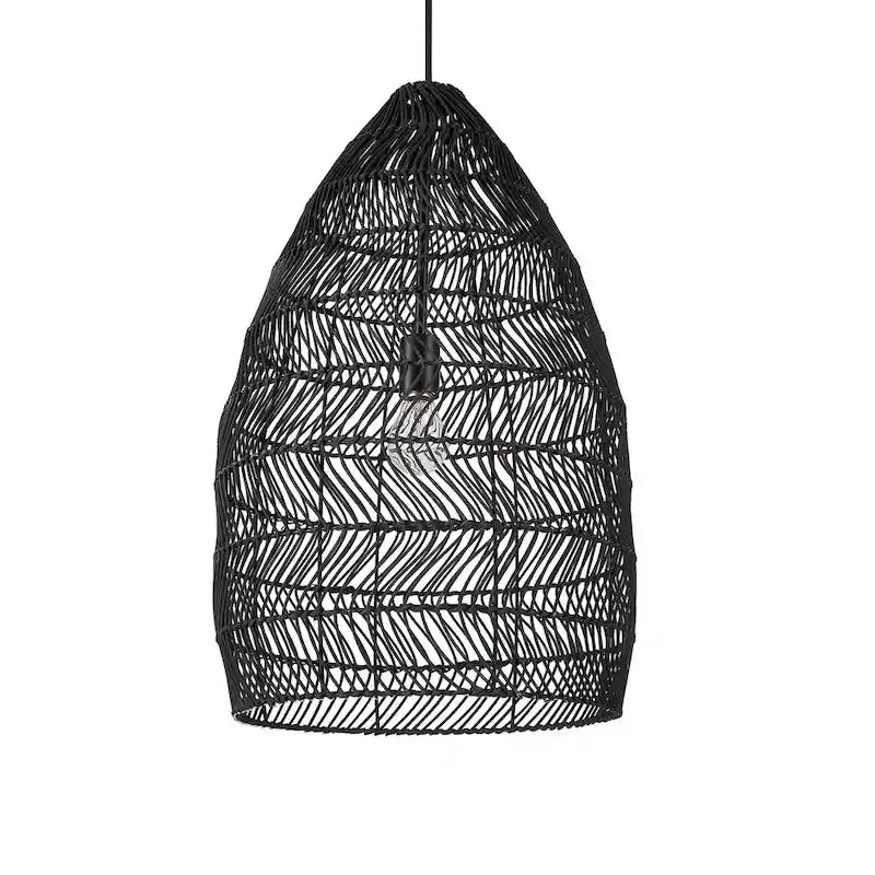 Suspension Uttermost 21588 Nandi 15 pouces de large avec abat-jour en rotin