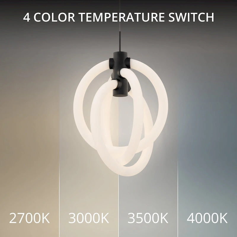 Suspension abstraite LED Knot 3 lumières 10 pouces de large WAC Lighting PD-27413-35 -