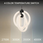 Suspension abstraite LED Knot 3 lumières 10 pouces de large WAC Lighting PD-27413-35 -