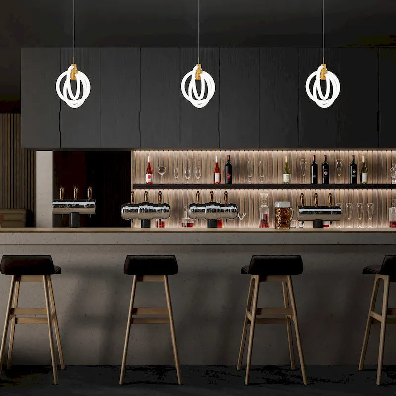 Suspension abstraite LED Knot 3 lumières 10 pouces de large WAC Lighting PD-27413-35 -