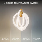 Suspension abstraite LED Knot 3 lumières 10 pouces de large WAC Lighting PD-27413-35 -