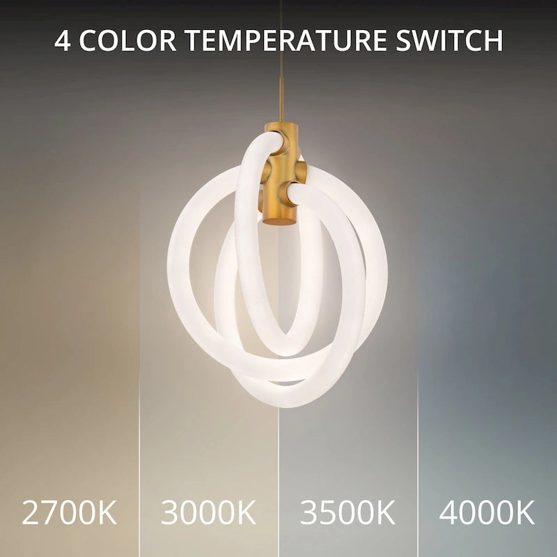 Suspension abstraite LED Knot 3 lumières 10 pouces de large WAC Lighting PD-27413-35 -