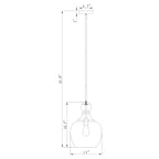 Suspension Tasio en laiton avec abat-jour en verre transparent en forme de carafe