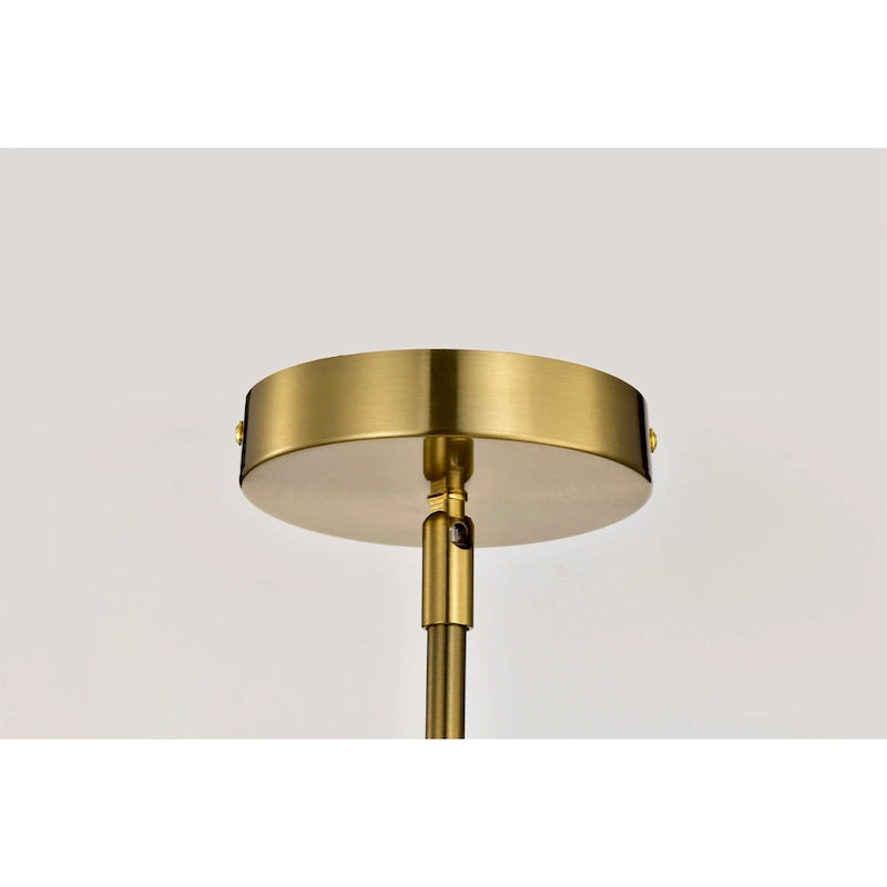 Suspension Tasio en laiton avec abat-jour en verre transparent en forme de carafe