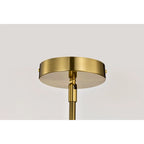 Suspension Tasio en laiton avec abat-jour en verre transparent en forme de carafe