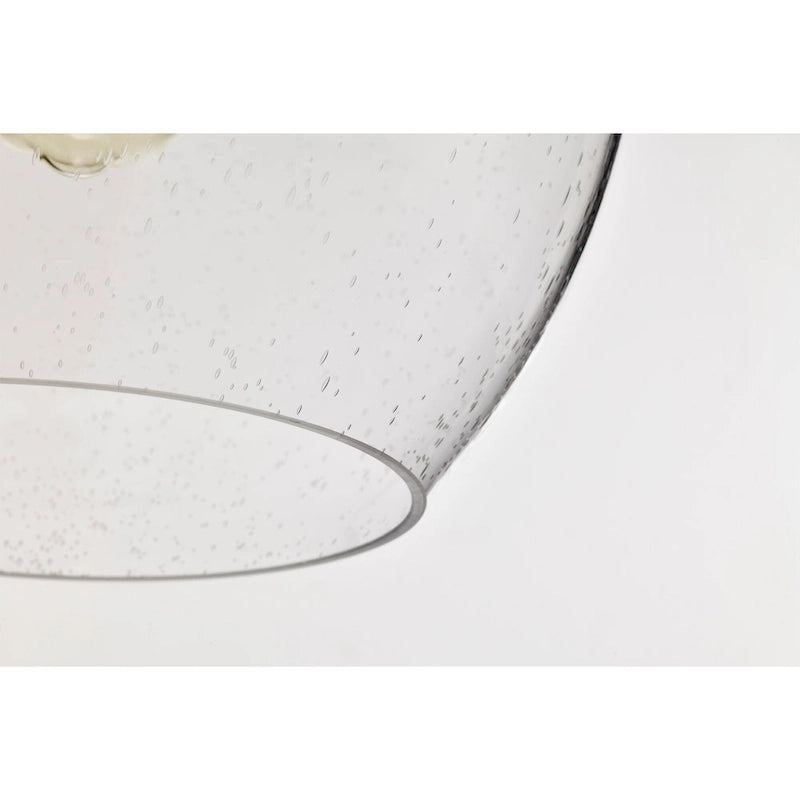 Suspension Tasio en laiton avec abat-jour en verre transparent en forme de carafe