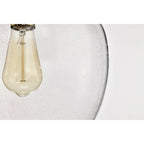 Suspension Tasio en laiton avec abat-jour en verre transparent en forme de carafe