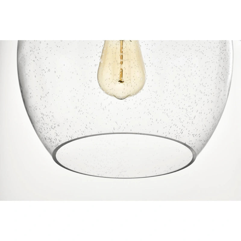 Suspension Tasio en laiton avec abat-jour en verre transparent en forme de carafe