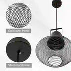 Lustre industriel HOMCOM avec chaîne de suspension réglable, base ronde en métal à fixer au plafond, noir