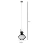 Lustre industriel HOMCOM avec chaîne de suspension réglable, base ronde en métal à fixer au plafond, noir