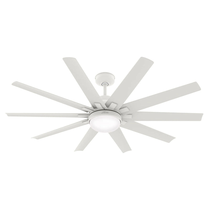 Ventilateur de plafond Hunter 60 Overton pour milieux humides, avec éclairage LED et commande murale - Style moulin à vent, transitionnel, moderne - ENERGY STAR