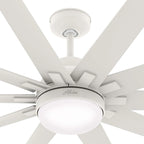 Ventilateur de plafond Hunter 60 Overton pour milieux humides, avec éclairage LED et commande murale - Style moulin à vent, transitionnel, moderne - ENERGY STAR