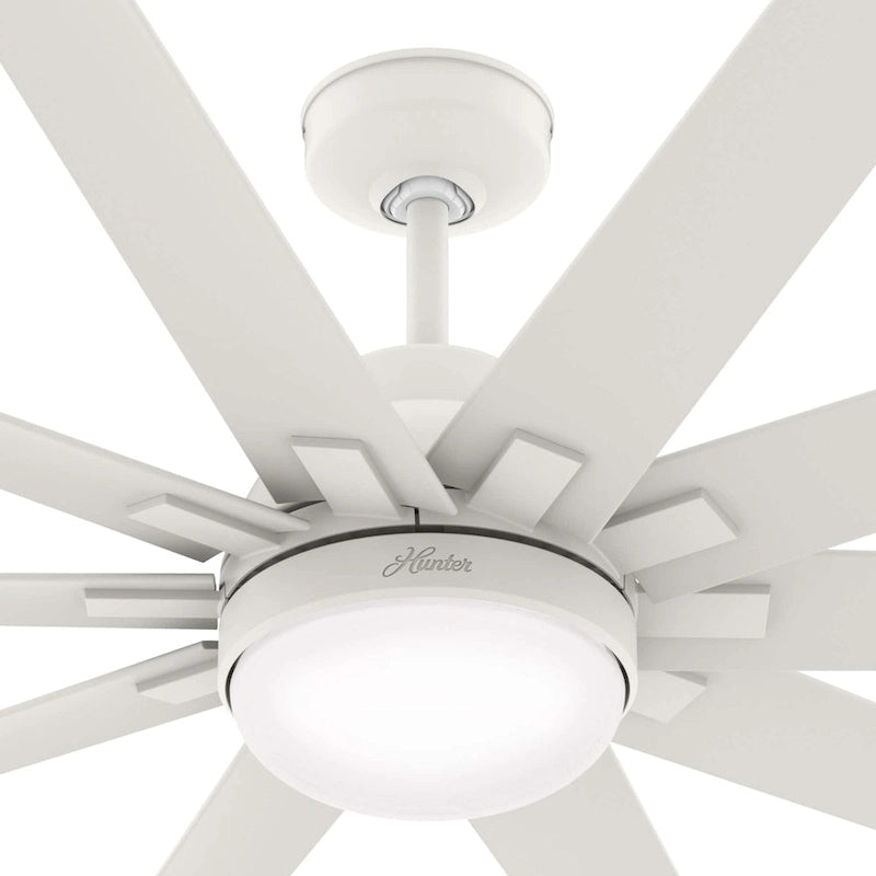 Ventilateur de plafond Hunter 60 Overton pour milieux humides, avec éclairage LED et commande murale - Style moulin à vent, transitionnel, moderne - ENERGY STAR