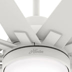 Ventilateur de plafond Hunter 60 Overton pour milieux humides, avec éclairage LED et commande murale - Style moulin à vent, transitionnel, moderne - ENERGY STAR