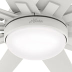 Ventilateur de plafond Hunter 60 Overton pour milieux humides, avec éclairage LED et commande murale - Style moulin à vent, transitionnel, moderne - ENERGY STAR