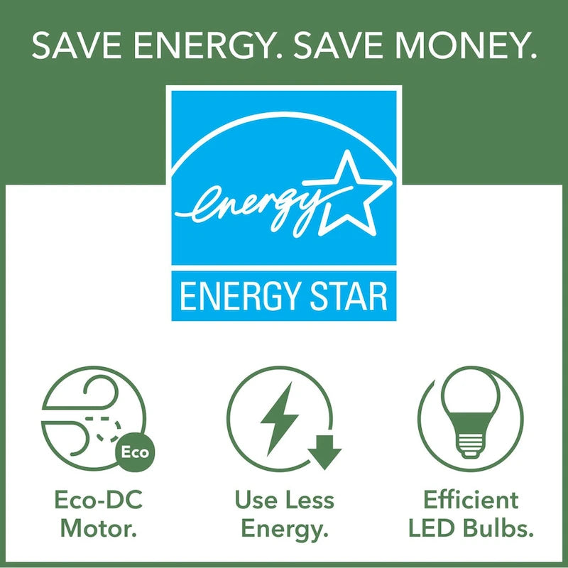 Ventilateur de plafond Hunter 60 Overton pour milieux humides, avec éclairage LED et commande murale - Style moulin à vent, transitionnel, moderne - ENERGY STAR