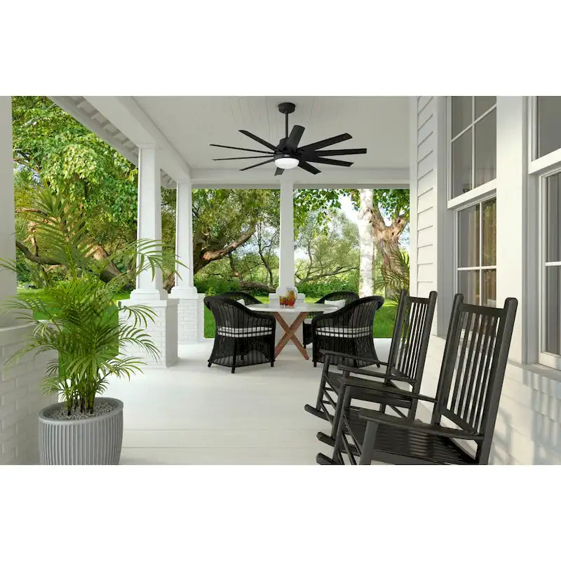 Ventilateur de plafond Hunter 60 Overton pour milieux humides, avec éclairage LED et commande murale - Style moulin à vent, transitionnel, moderne - ENERGY STAR