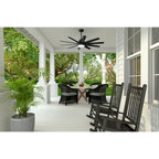 Ventilateur de plafond Hunter 60 Overton pour milieux humides, avec éclairage LED et commande murale - Style moulin à vent, transitionnel, moderne - ENERGY STAR